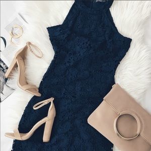 Lulus Love Poem Dress in Navy